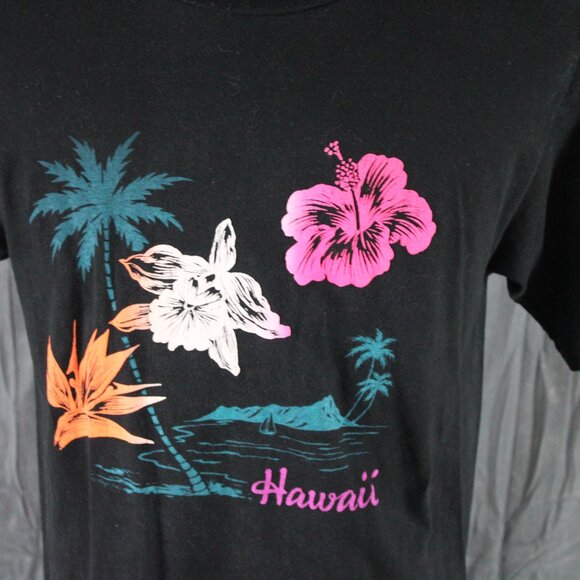Vintage Graphic T-shirt - Hawaii Neon Flowers - Men's Large - Picture 3 of 8